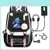 Stitch Cartoon Backpack For Boys Girls With Usb Charge Port
