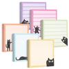 Wonninek Cat 80 Sheets X 6 Strong Cute Cat 76 X Black Gift Idea Post-it Notes, Packs, Adhesive, Design, 76mm, Cat,