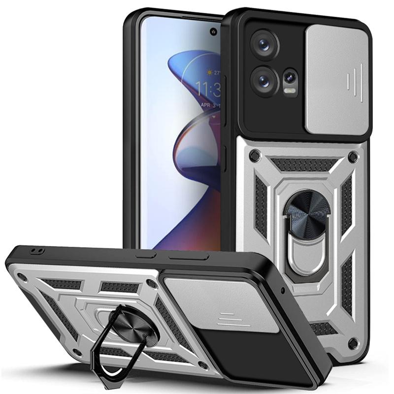 For Moto Edge 30Fusion Case Slide Camera Protect Armor Phone Cases For Motorola Moto Edge 30 Fusion Magnetic Ring Holder Cover