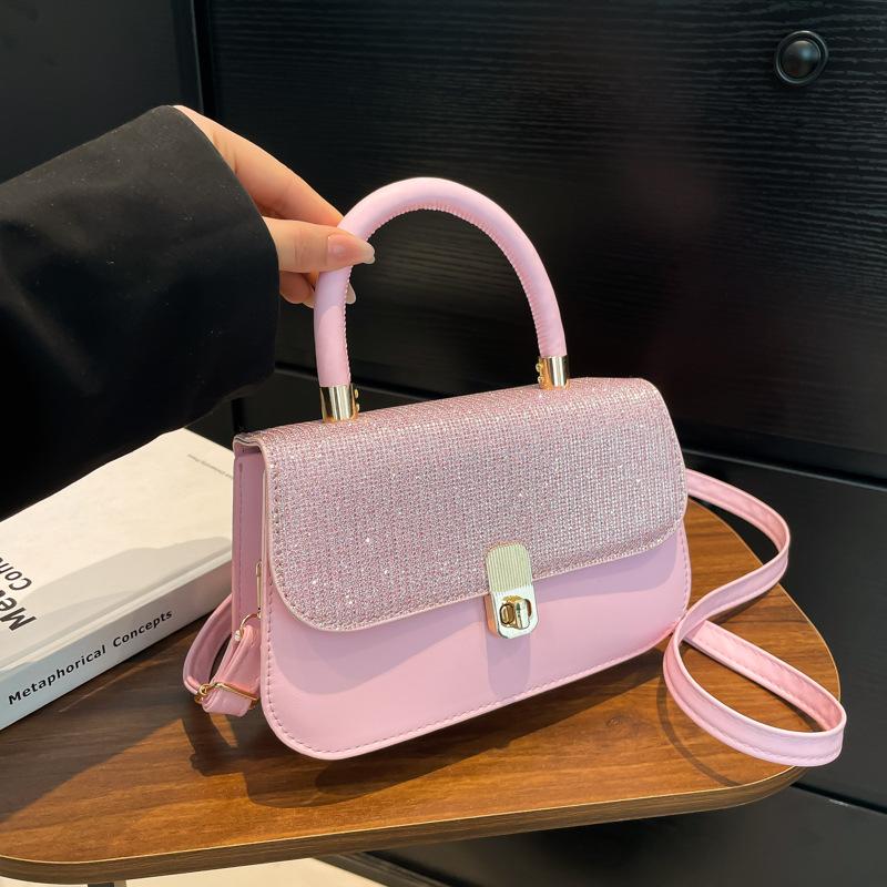 2025 New Retro Portable Small Square Bag Summer Sense Simple Texture Crossbody Shoulder Bag Hand Carry Fashion Women's Bag