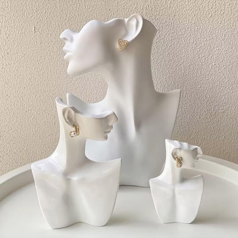 Sturdy Resin Covered Necklace Bust Portable Jewelry Organization Home Accessory Necklace Display Rack Decoration