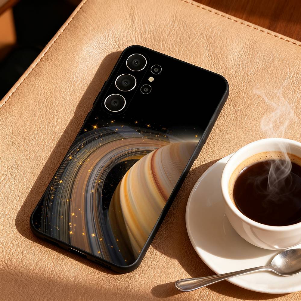 S-Saturn S-Solar system Phone Case For Samsung S26,S25,24,23,22,30,21,10,9,Ultra,Plus,Lite,Black Soft Case