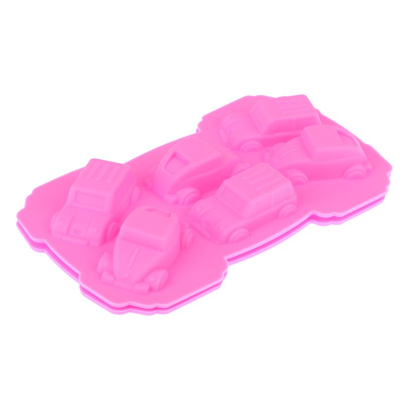 

1 шт. Силиконовая форма в форме мультяшной машинки, сделай сам, форма для выпечки шоколадных маффинов, льда, мыла, кондитерских изделий, форма для украшения торта розовый