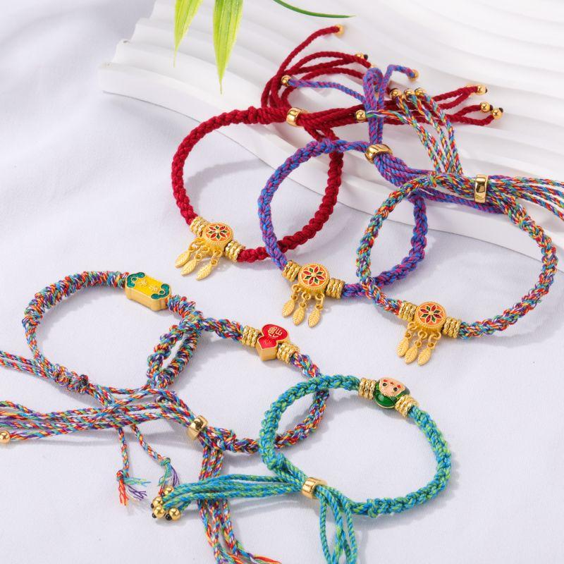 

Кошелек с намоткой из хлопковой нити Fu Яблоко Ремешок для переноски DIY Ручное плетение Браслет Этнический стиль Красочный ремешок для переноски из хлопковой нити Оптом 13. Random color 5