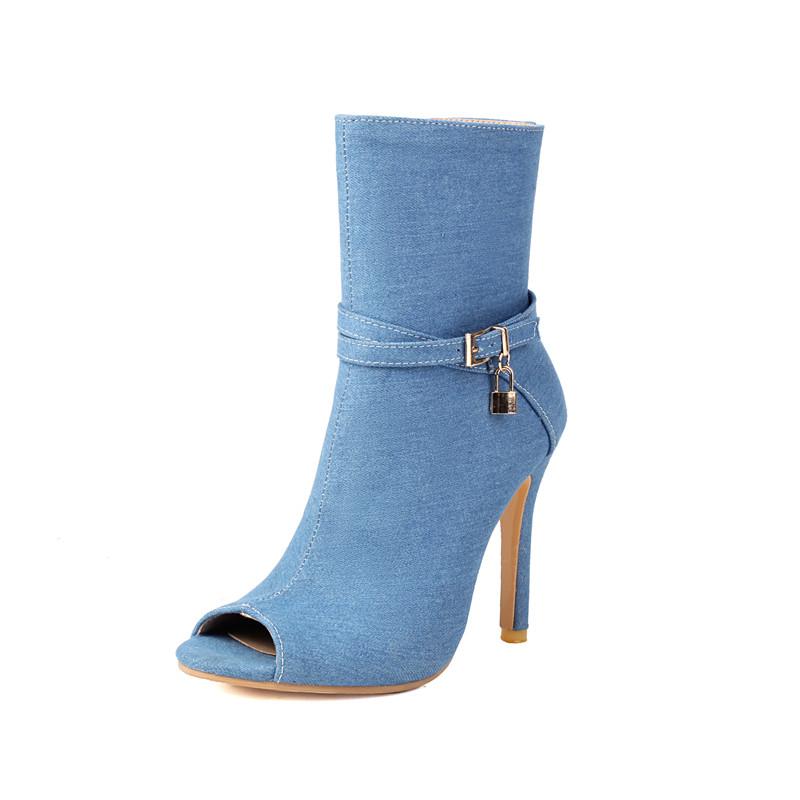 Women's high-heeled cool boots, sexy European and American style spring and summer new thin-heeled large-size fish mouth shoes