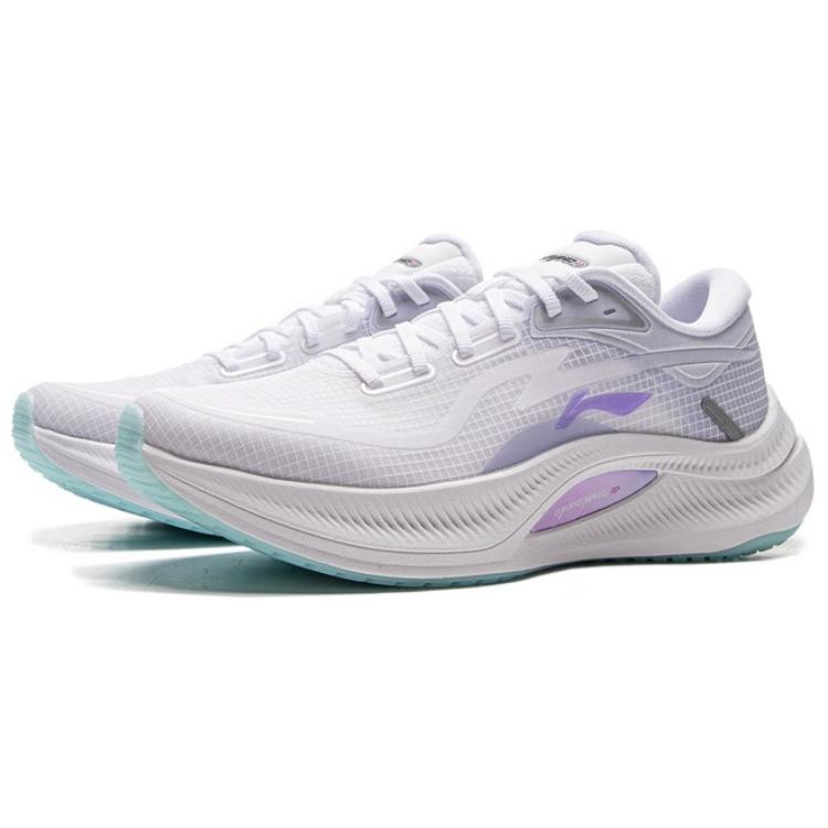New LiNing Yueying 4 Non slip Lightweight Low Top Casual Running Shoes Women's White Purple ARHV004-8