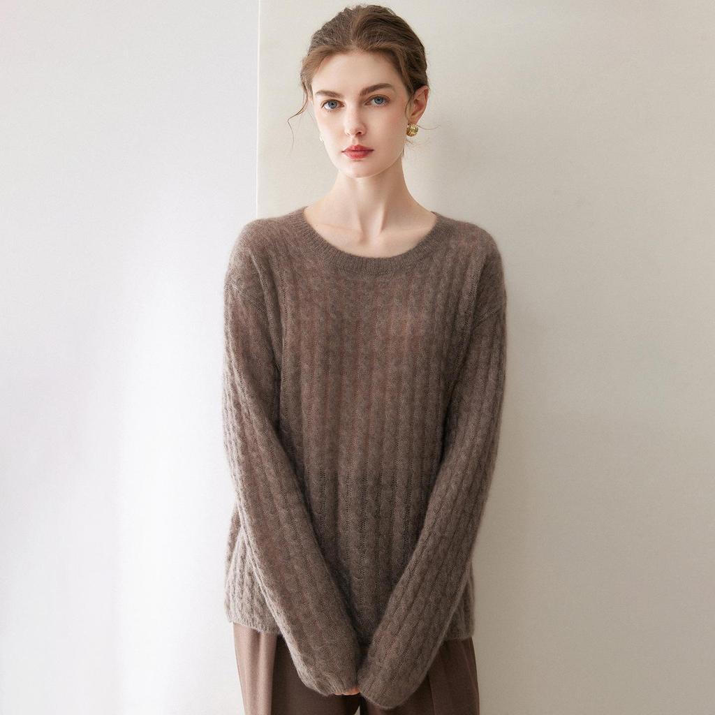 202 Happy Kasha Women's Silk Cashmere Round Neck Sweater