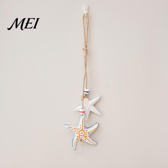 Coastal Style Room Accents Mediterranean Nautical Wall Hanging Decor, Handcrafted Wooden Ocean Ornaments, Decorative Pendants with Sea Animal