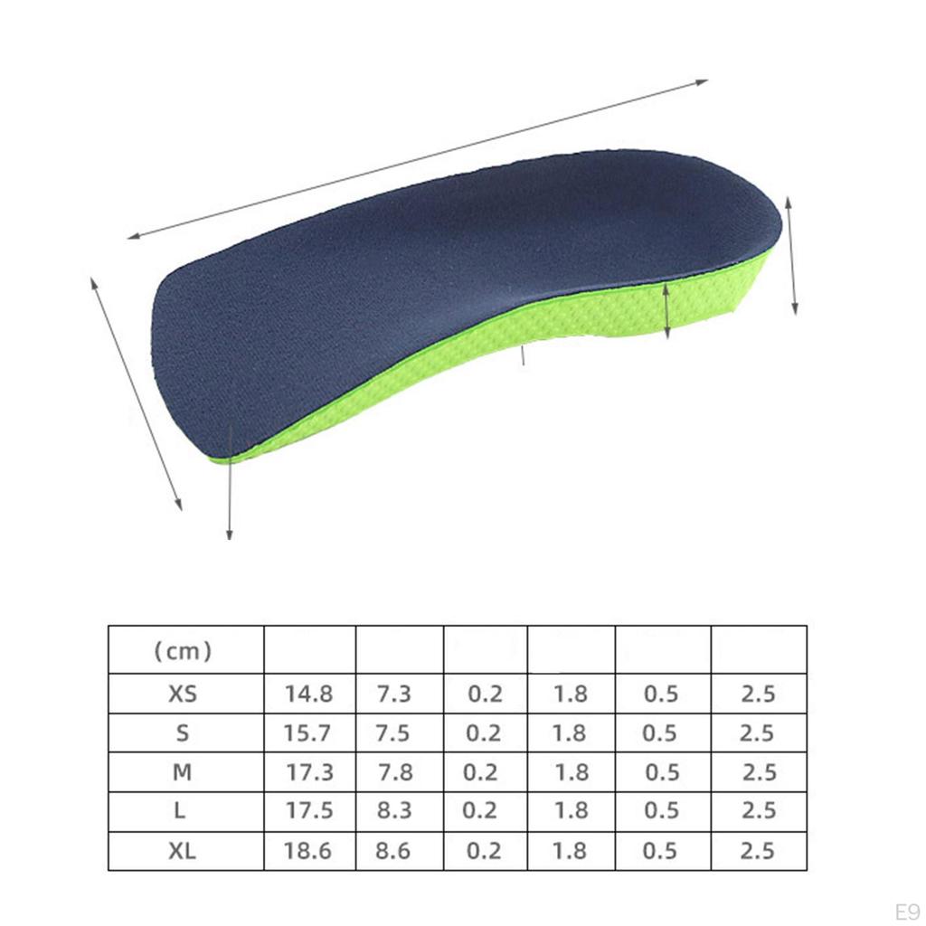 1 Pair Orthotic Arch Support Shoe Insoles High for , Flat Feet,
