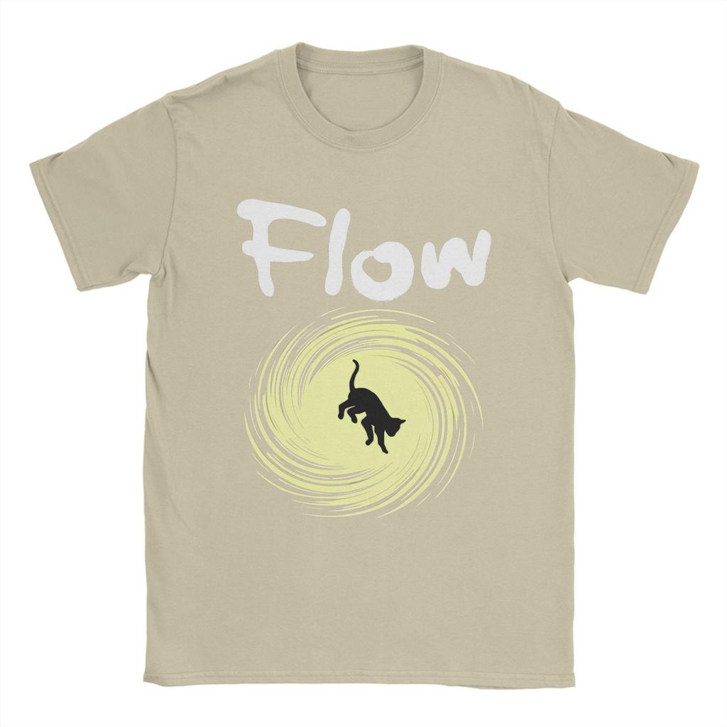 Men's T-Shirt Flowing Movie Cat Leisure Pure Cotton Tee Short Sleeve Cartoon Animated Movie T Shirts Crewneck Clothing Adult