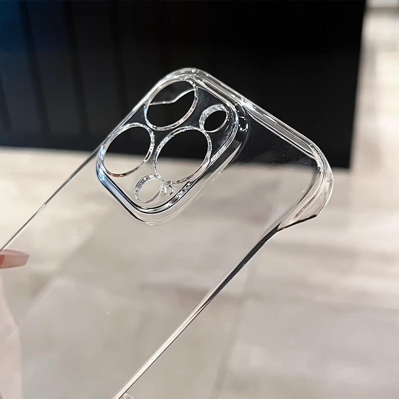 Applicable To Apple 15 Mobile Phone Case Ultra-thin 13 Transparent 14 Frameless Iphone16ProMax Protective Case PC Hard Case