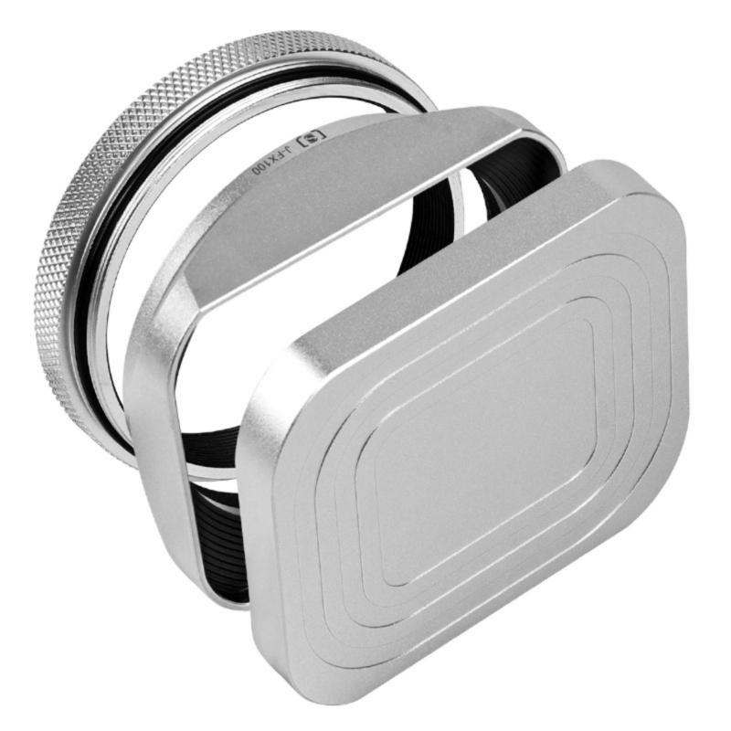 

Silver Square Metal Lens Hoods Lens Caps for X100V X100T/F X100VI for Outdoor and Backlit Shootings 1