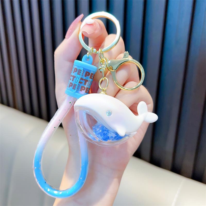 Dolphin Plush Toy Whale Keychain - Cartoon Pendant for Women's Bags, Couples, and Small Gifts