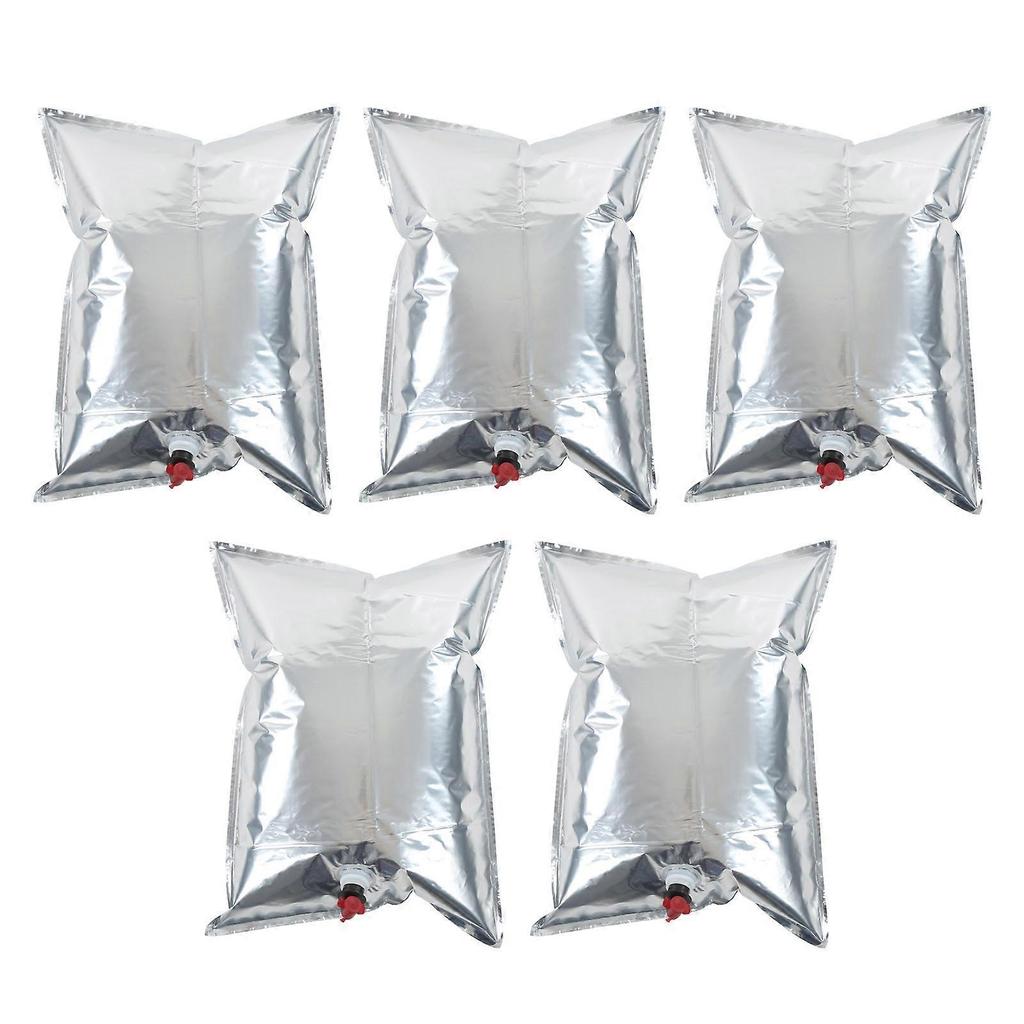 5Pcs Beverage Bags Liquid Waterproof BIB Wine Purse Refill Bag Aluminized 20L with Butterfly Valve
