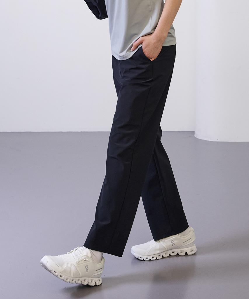 BASIC HOUSE Women'S Super Stretch Spandex Elastic Waist Straight Pants Black
