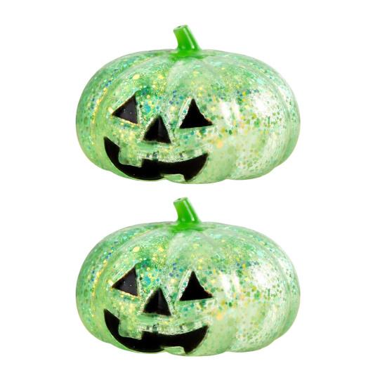 Relaxation Squeeze Ball 1/2/3Pcs Halloween Pumpkin Stress Relief Toy Creepy Head Glitter for Kids Adults Party Favors Fidget Toy