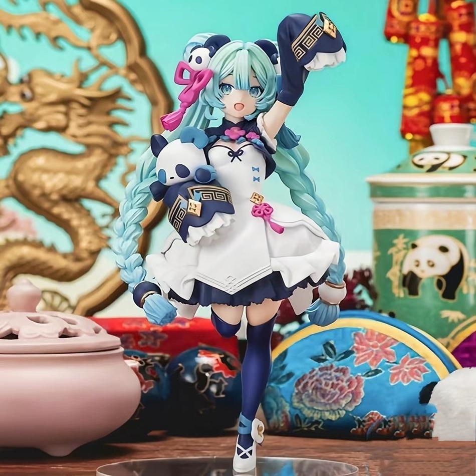 18CM Hatsune Miku Modern China National Style Panda PVC Figurine Collectable Anime Action Figure Model Plaything Desktop Ornament GIft