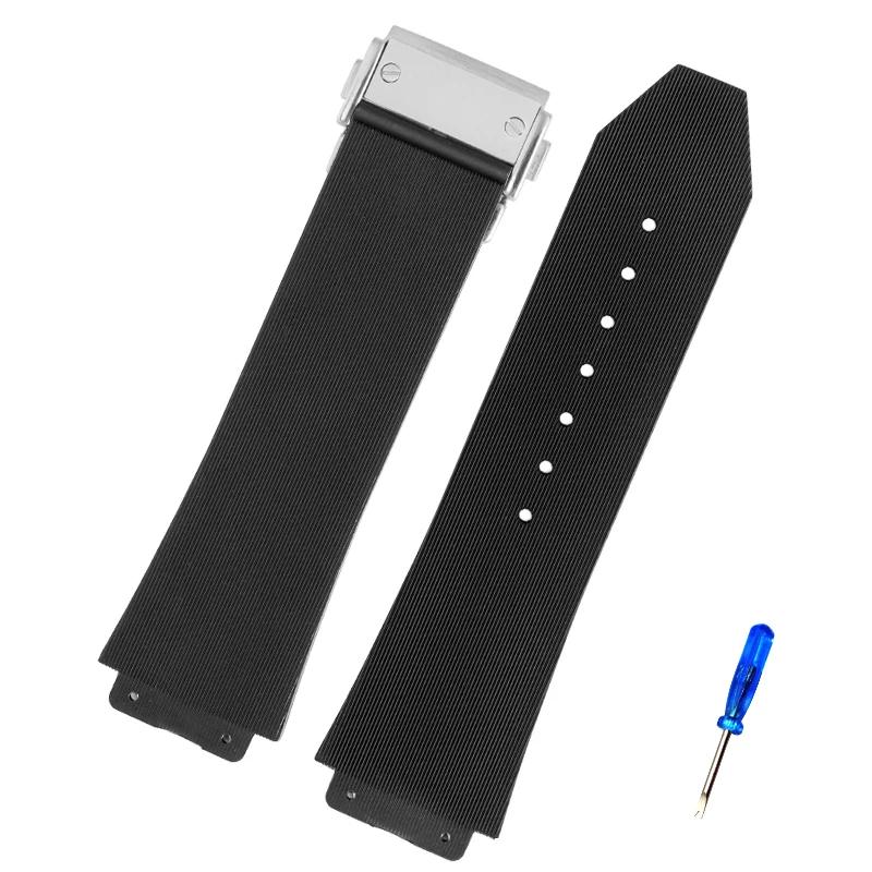 Watchband For HUBLOT BIG BANG Silicone 26mm*19mm 25mm*17mm Waterproof Men Watch Strap Chain Rubber Watch Bracelet Chain