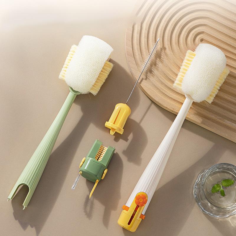 Multifunctional 5 In 1 Cleaning Brush Tiny Bottle Cup Lid Detail Brush Straw Cleaner Tools Household Kitchen Cleaning Tools