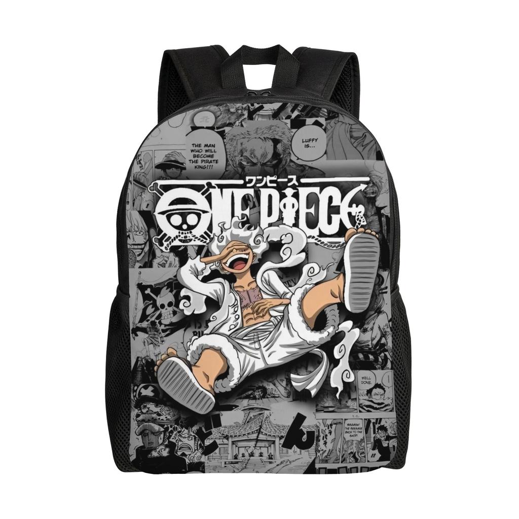 Best All Characters Anime Backpack for Men Women Student Work Daypack Pirate Flag One Piece College Shoulder Bag Lightweight