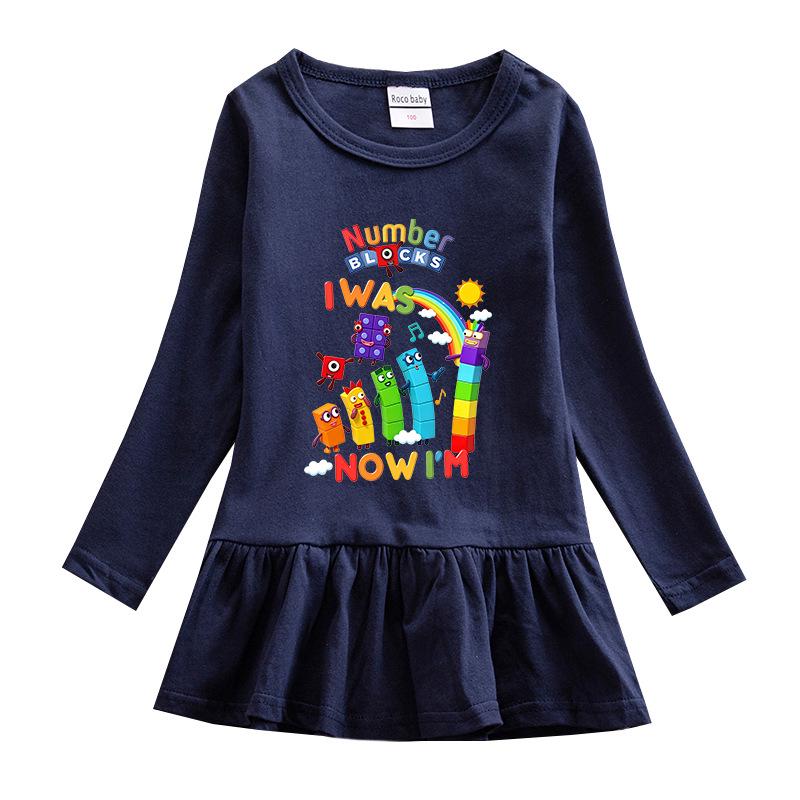 Korean Style Baby Girl Cartoon Ruffled Long Sleeve Mesh Dress - Spring/Autumn Elegant Princess Skirt