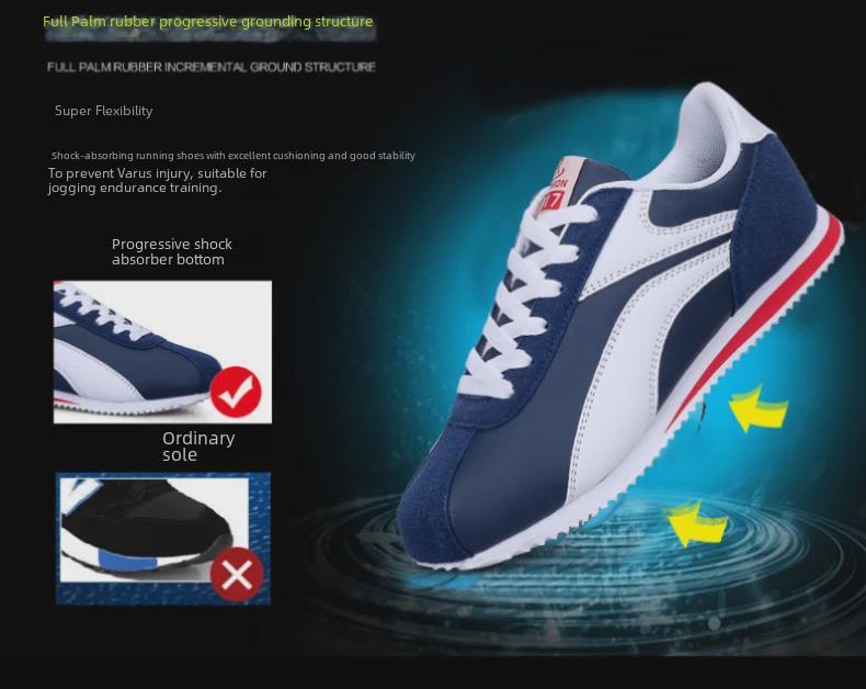 Men's Retro Low-Top Leather Running Shoes - Casual Fashion Sneakers for Spring and Autumn