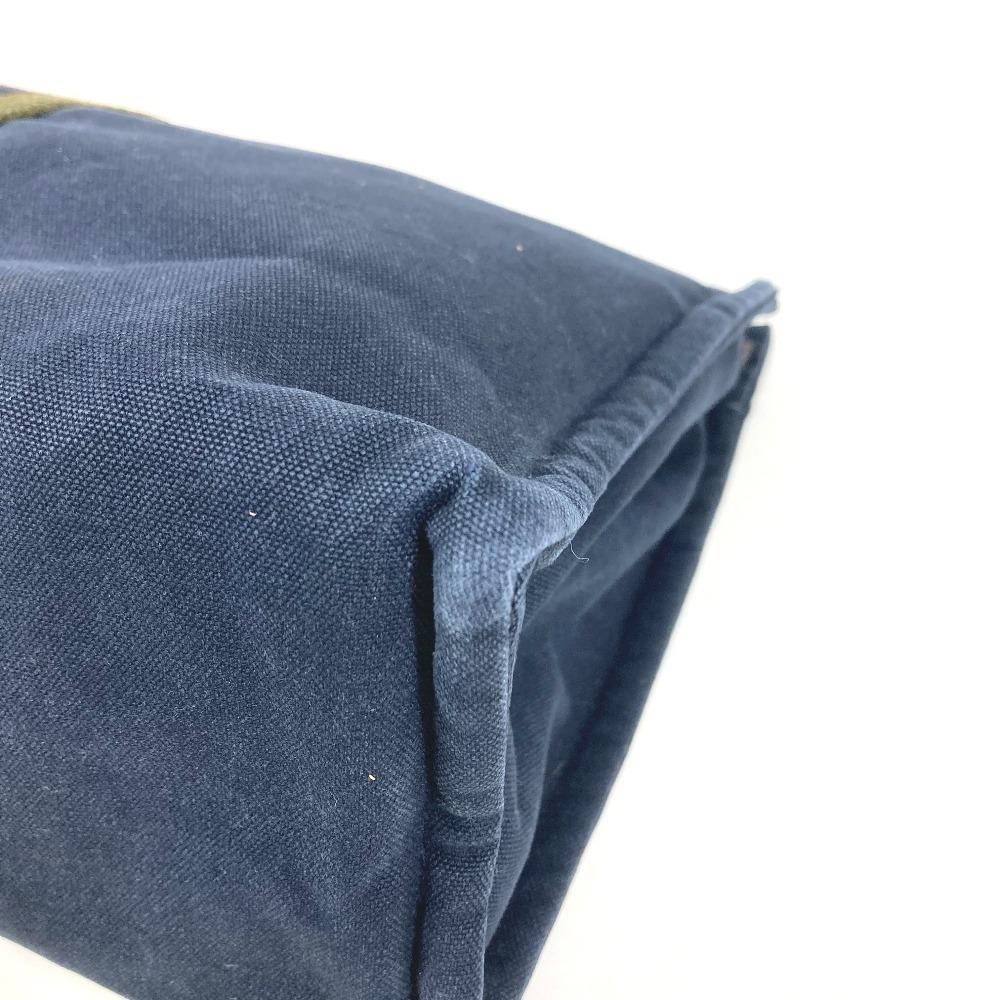 HERMES Fourre Tout Bag Pouch Bag Clutch bag cotton Navy