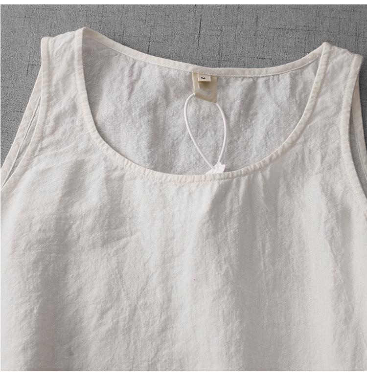 2026 Casual Plus Size Sleeveless Linen Pullover for Women
