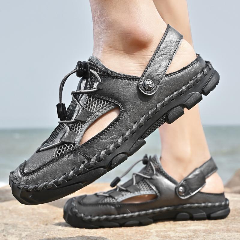 Hot Summer Men's Sandals Outdoor Mesh Sandals Soft Clogs Men Sandals Slides Handmade Dropship Sandals Roman Outdoor Slippers