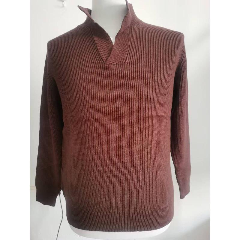 Men's V Neck Knit Pullover Sweater, Solid Color Long Sleeve Top, Fall Winter Loose Versatile Knitwear