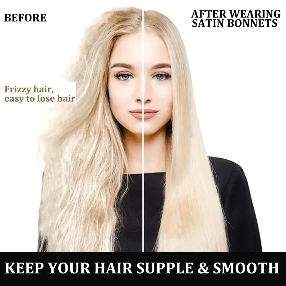 High Elastic Satin Solid Sleeping Hat 1Pcs Hair Care Bonnet Nightcap Multi-color Reusable Women Home Sleeping Cap Accessories