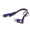 4-in-1 Kurzer Typ-C Schlüsselanhänger Lanyard Datenkabel mit LED-Anzeige, Geflochtenes PD Schnellladekabel für Galaxy A17