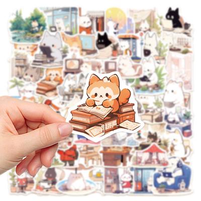 50 pz/set adesivo animale cartone animato non ripetitivo autoadesivo impermeabile copertura del telefono bagaglio skateboard laptop scrapbook decalcomania forniture fai da te