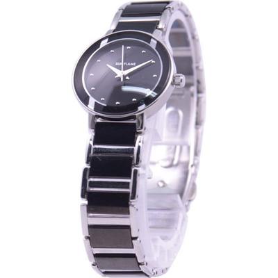 J-AXIS Women's MJZ001-LSB (Women's Watch Stainless Steel Sun Flame) Round Watch Black Stainless