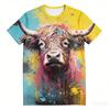 Men's T-Shirt Summer Casual Tops 3d Funny Animal Print T-Short Sleeve Beach Vacation O Neck T-shirt For Men Man Clothing