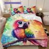 Parrot Pattern Bedding Quilt Set Quilt Cover Pillowcase Home Decoration Birthday Gift (1 * duvet cover + 2 * pillowcase, without core)