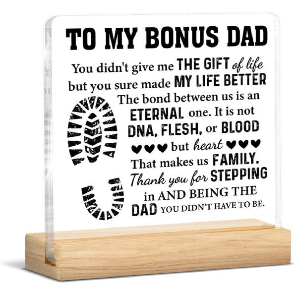 Dad Gift From Daughter, Gifts for Father Fathers Day Birthday, Dad Clear Acrylic Desk Decorative Sign Home Office Desk Decor
