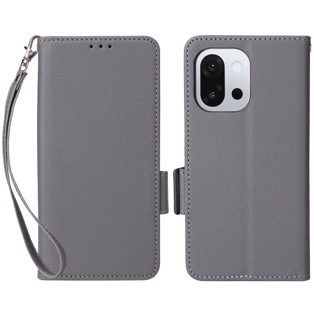 For OnePlus 13T 5G Case with Wrist Strap Litchi Texture PU Leather Wallet Phone Cover
