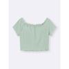 GU by Uniqlo BH Feel Cropped Raffung Off-Shoulder T-Shirt