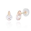 14K Gold Earrings with Cubic Zirconia Points