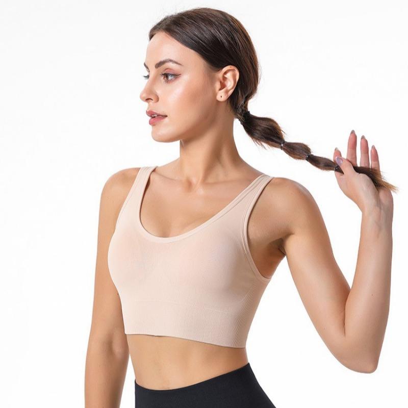 Large Size No-rim Yoga Sports Bra with Adjustable Back and No-rim Push-up Shockproof Fitness Running Underwear