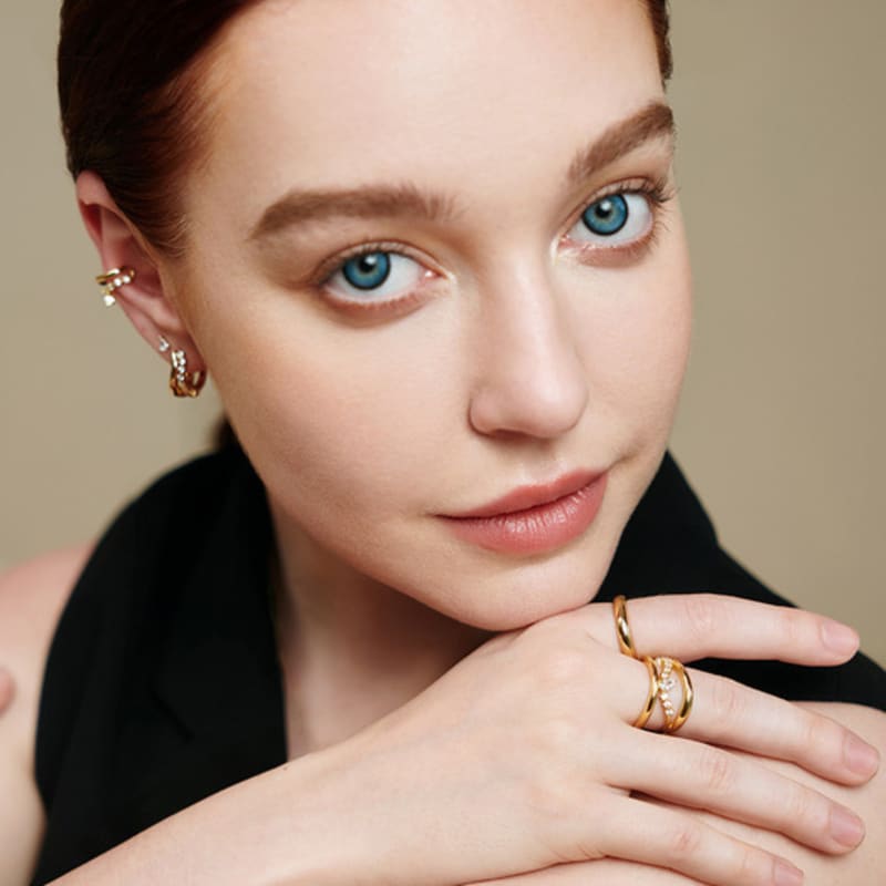 ANIA HAIE Curved Dome Band 925 Silver Ring R056-01G