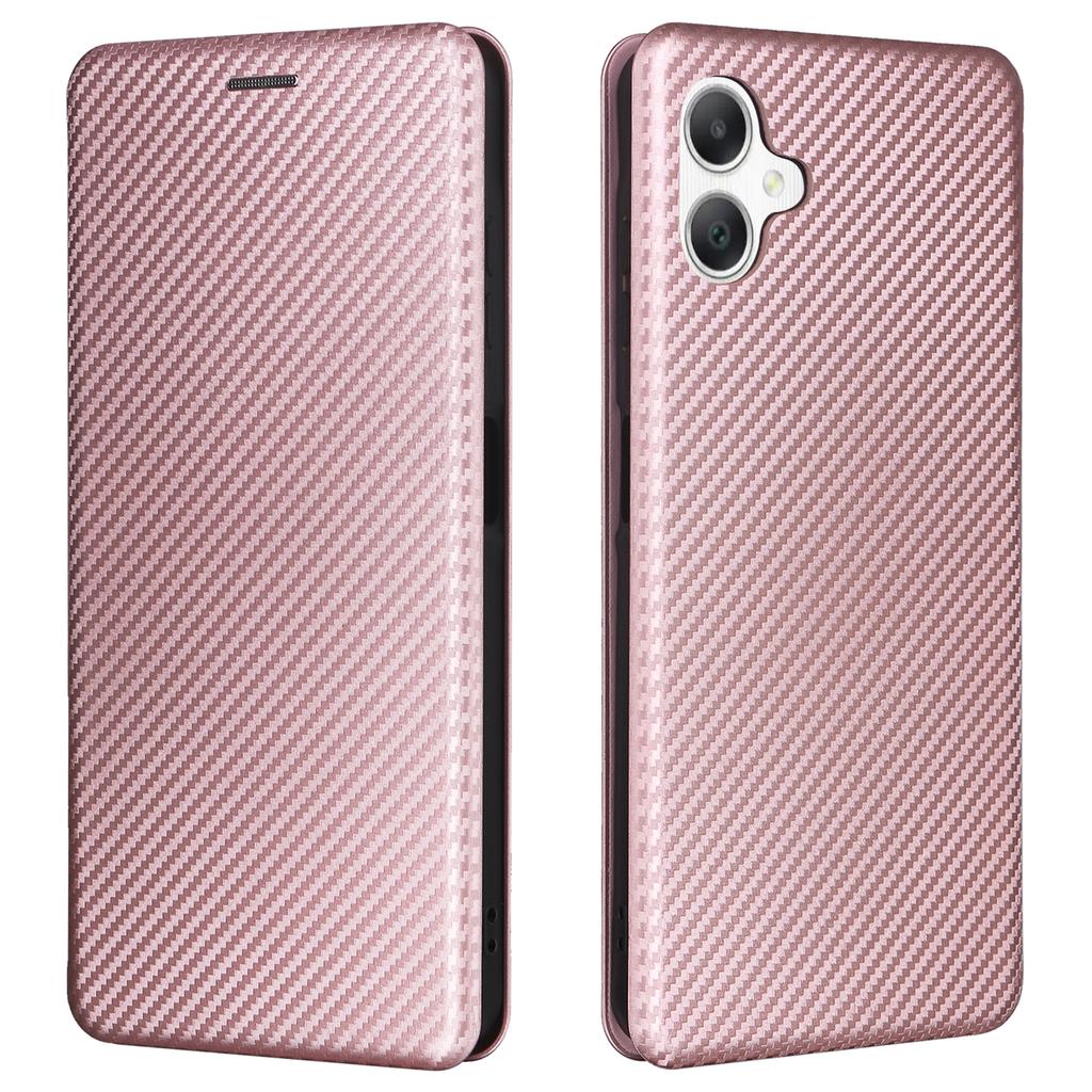 For Samsung Galaxy A06 5G Case Carbon Fiber Texture Drop-Proof PU Leather Phone Cover