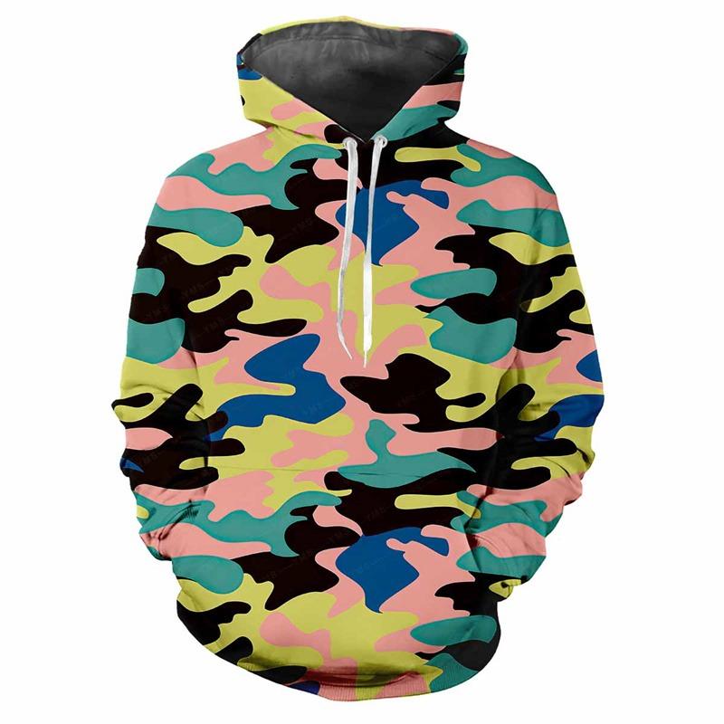 Jungle Camouflage Printed Hoodie Men Spring Autumn Street Sweatshirt Loose Casual Outdoor Sports Top Long Sleeve Hoodies