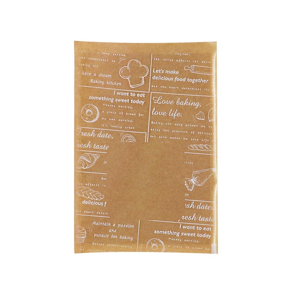 

100PCS Cartoon Pattern Food Packaging Bag Heat-resistant Bag Toast Doughnut Bagels S