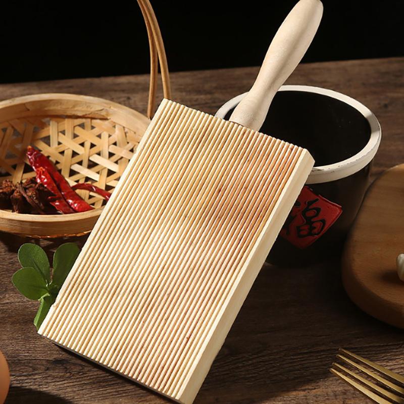 Wooden Noodles Board Handmade Pasta Tray Potato Dumplings Gnocchi Roller Pasta Paddle Board Maker Desserts Pastry Baking Tools