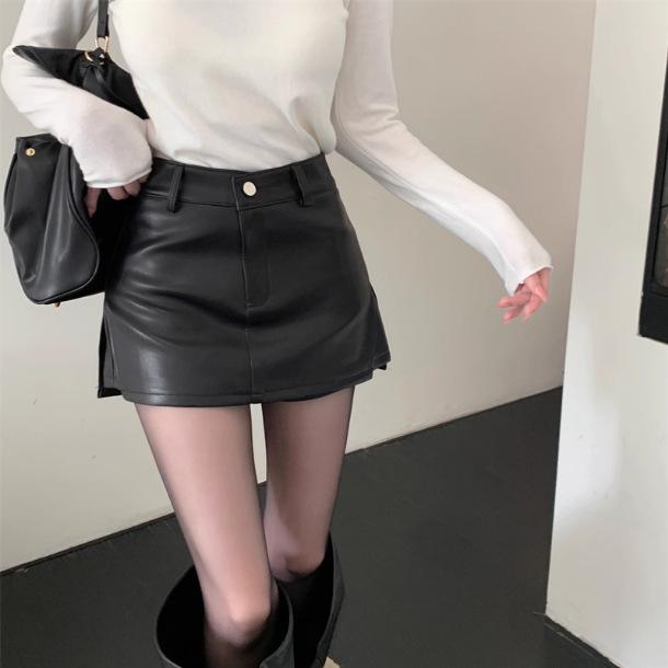 Chic Slimming Leather Bodycon Skirt - Autumn/Winter Sexy Style