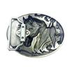 Western Black Glaze Gold Horse Head Oval Belt Buckle - Hot Selling!