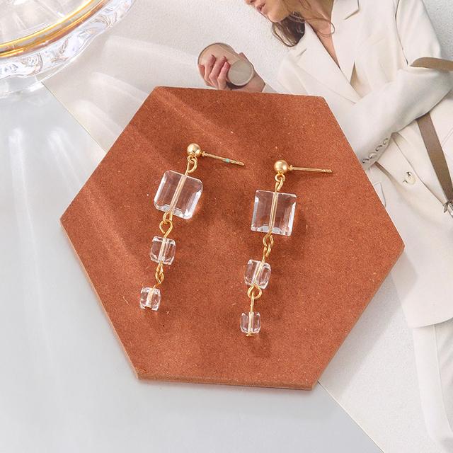Women 'S Earrings Acrylic Drop Earrings For Women Geometric Hoop Big Earrings Dangle Hanging White Earrings Fashion  Jewelry