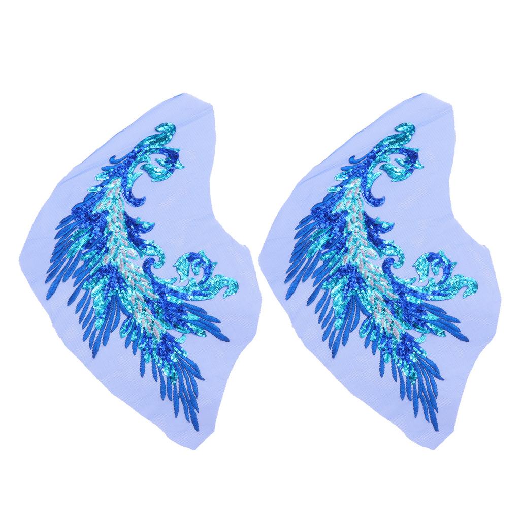 2Pcs Elegant Inspired Patch Sequins Embroidery Design for Fashion Apparel Retro Accessories Sewing DIY Projects Left